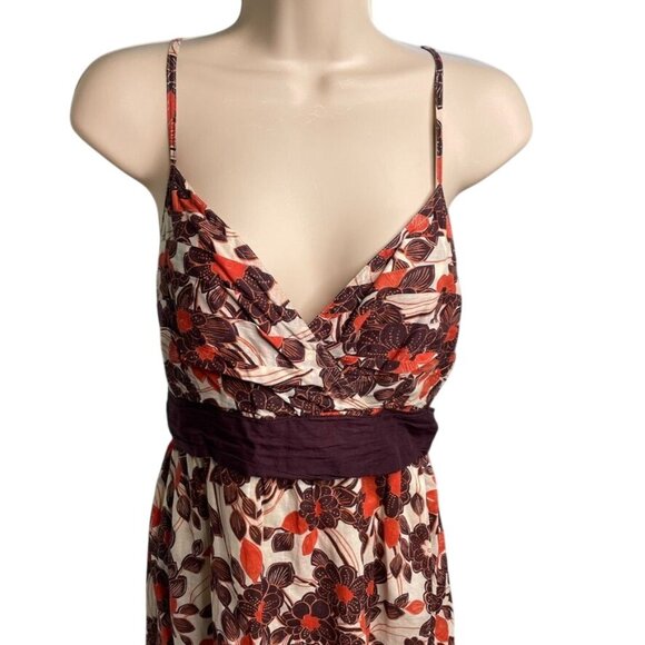 Womens Floral Sundress Spaghetti Straps Empire Waist Size Medium c - Picture 2 of 14